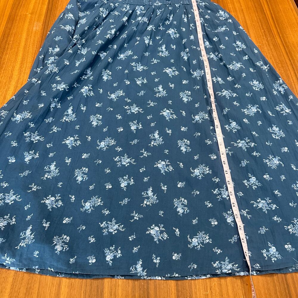AE American Eagle Navy Corset Floral Midi Dress, Smocked Milkmaid Cottage XL - Picture 10 of 14